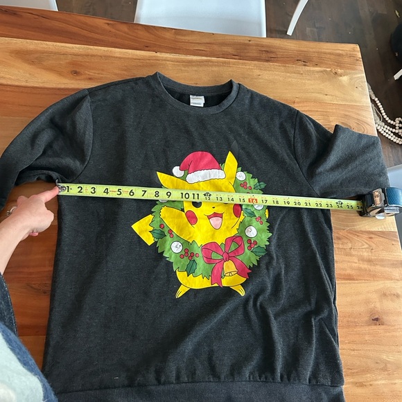 Pokemon Nintendo Dark Gray Unisex Light Up Ugly Christmas Pikachu Sweatshirt Lrg - Picture 11 of 13